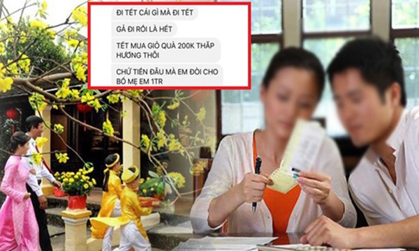 Xôn xao câu chuyện chồng cấm vợ biếu Tết nhà ngoại quá 200K: “Mua giỏ quà thôi chứ tiền đâu mà đòi cho bố mẹ 1 triệu, lấy chồng phải theo chồng” Xôn xao câu chuyện chồng cấm vợ biếu Tết nhà ngoại quá 200K: “Mua giỏ quà thôi chứ tiền đâu mà đòi cho bố mẹ 1 triệu, lấy chồng phải theo chồng”